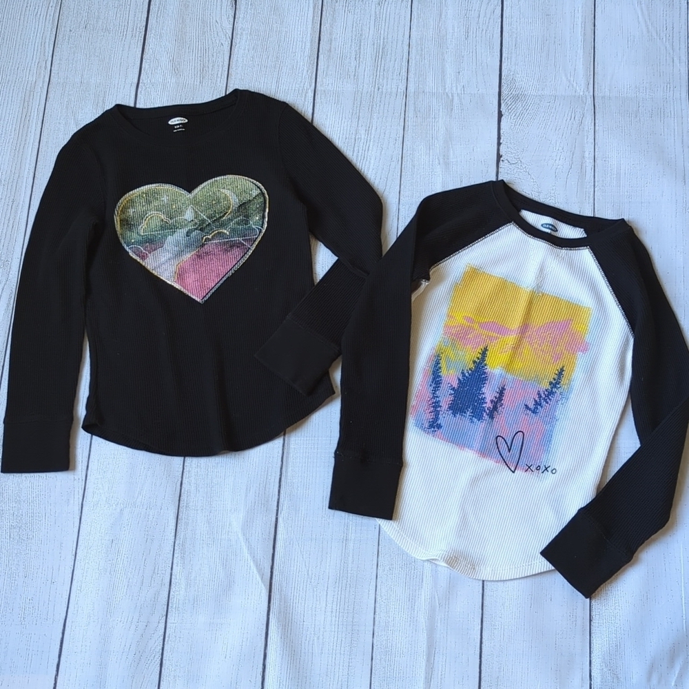Old Navy Long Sleeve Thermal T-Shirt Bundle - Size: S (6/7)